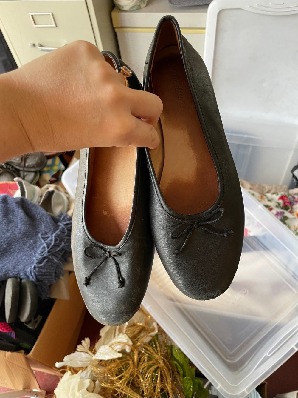 Madewell Black Ballet Flats with Bow
